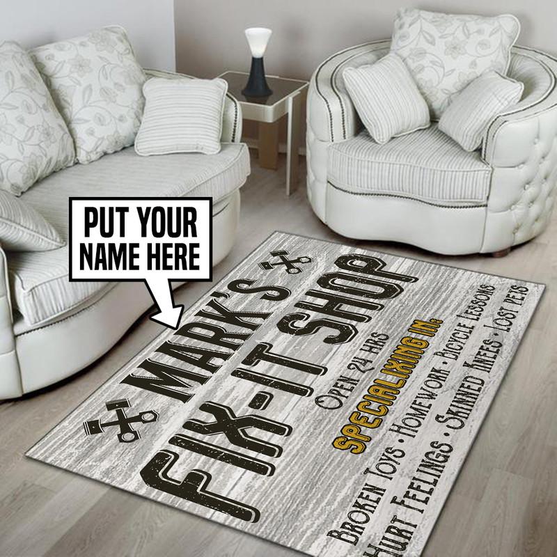 Personalized Fixit Shop Rug 05445