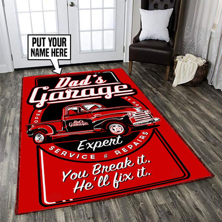 Personalized Dad's Garage Rug 05944