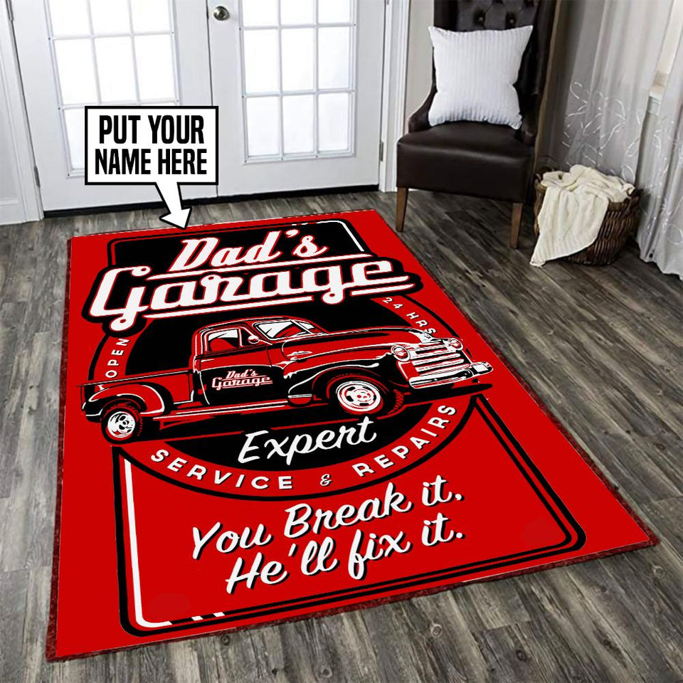 Personalized Dad's Garage Rug 05944