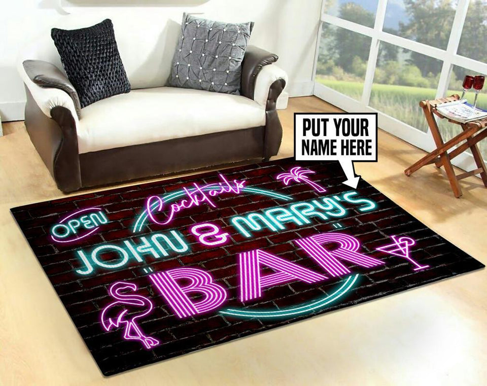 Personalized Cocktail Lounge Rug 06823