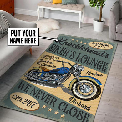 Personalized Biker's Lounge Rug 06209