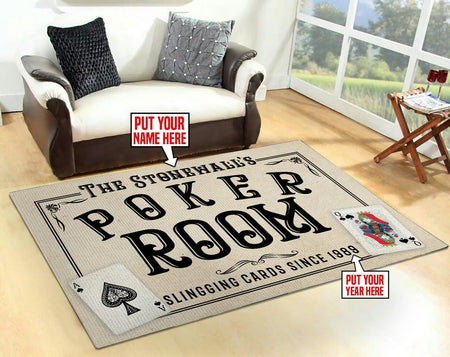 Personalized Poker Room Rug 06442