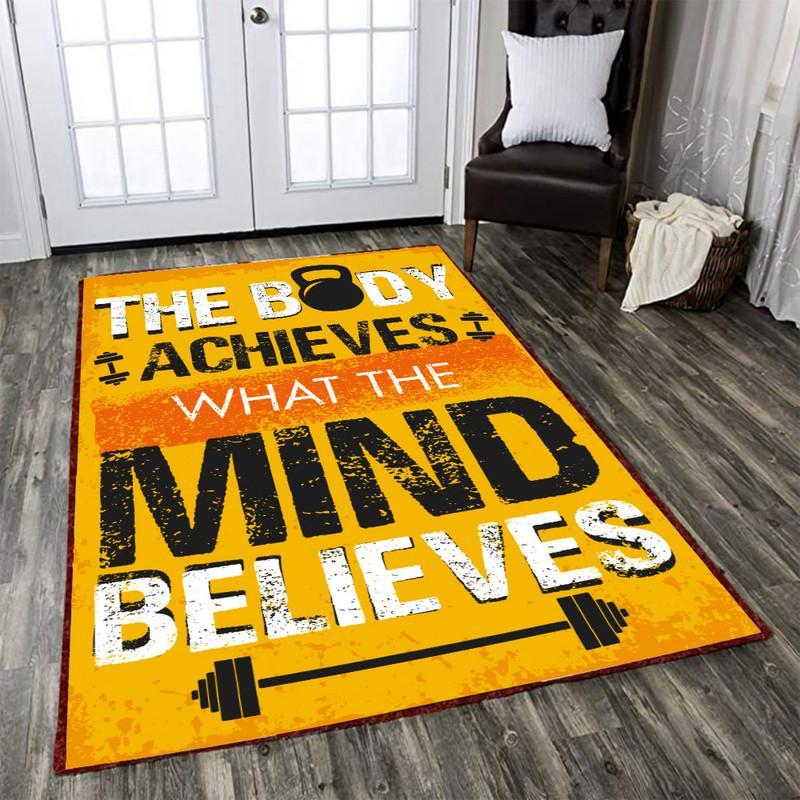 Gym Fitness The Boy Achieves What The Mind Believes Rug 06684