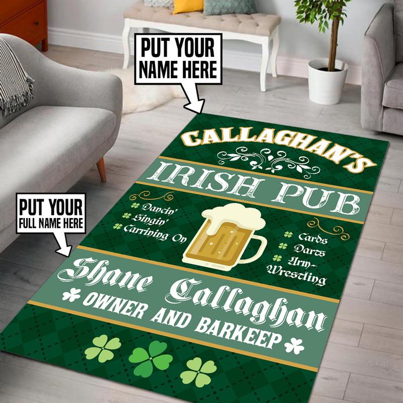 Personalized Irish Pub Rug 06245