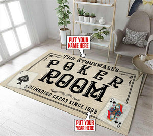 Personalized Poker Room Rug 06442