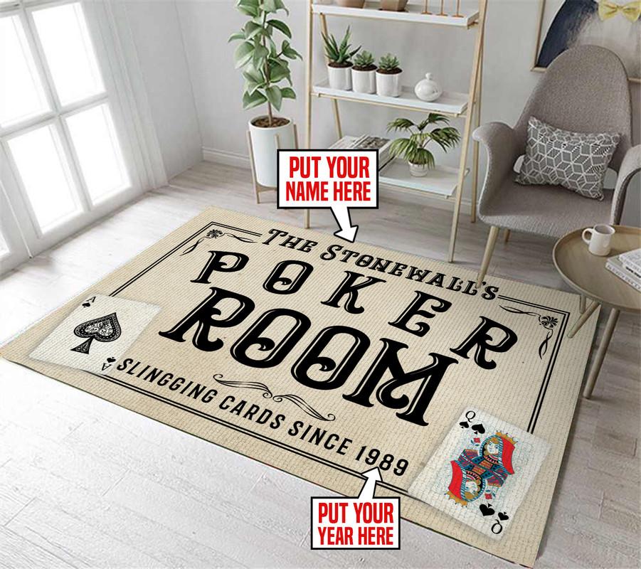 Personalized Poker Room Rug 06442