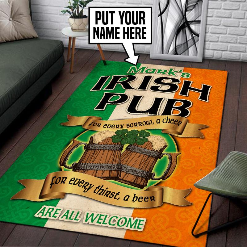 Personalized Irish Pub Rug 06776