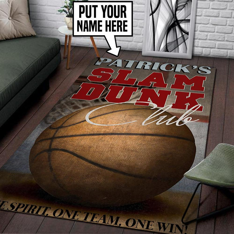 Personalized Basketball Slam Dunk Rug 06225