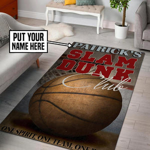 Personalized Basketball Slam Dunk Rug 06225