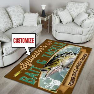 Personalize Bait And Tackle Fishing Tackle, Live Bait, Cold Beer Rug 05413