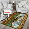 Personalize Bait And Tackle Fishing Tackle, Live Bait, Cold Beer Rug 05413