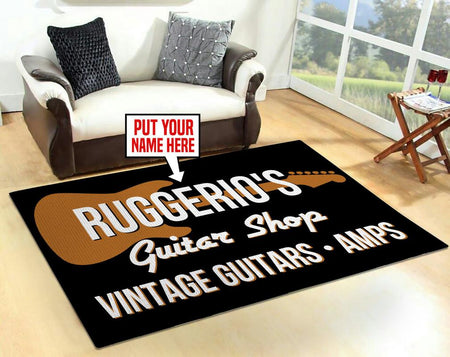 Personalized Guitar Shop Rug 05801