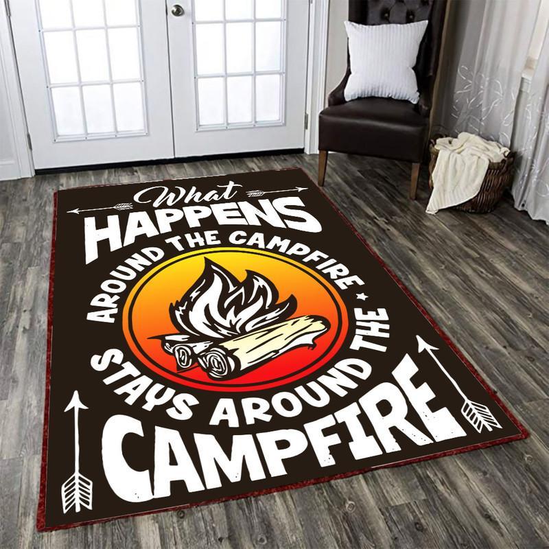 Camping What Happened Around The Campfire Stays In The Campfire Rug 05795