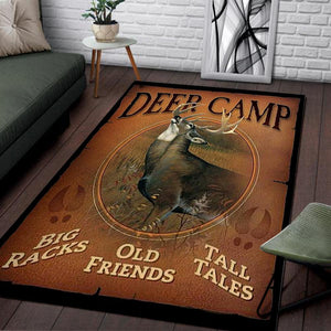 Deer Camp Big Racks Old Friends Tall Tales Rug 05914