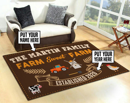 Personalized Farm Sweet Farm Rug 06433