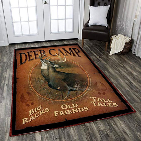 Deer Camp Big Racks Old Friends Tall Tales Rug 05914