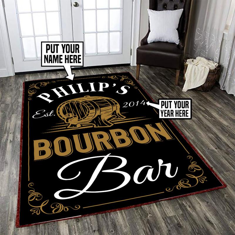 Personalized Bourbon Bar Rug 05948