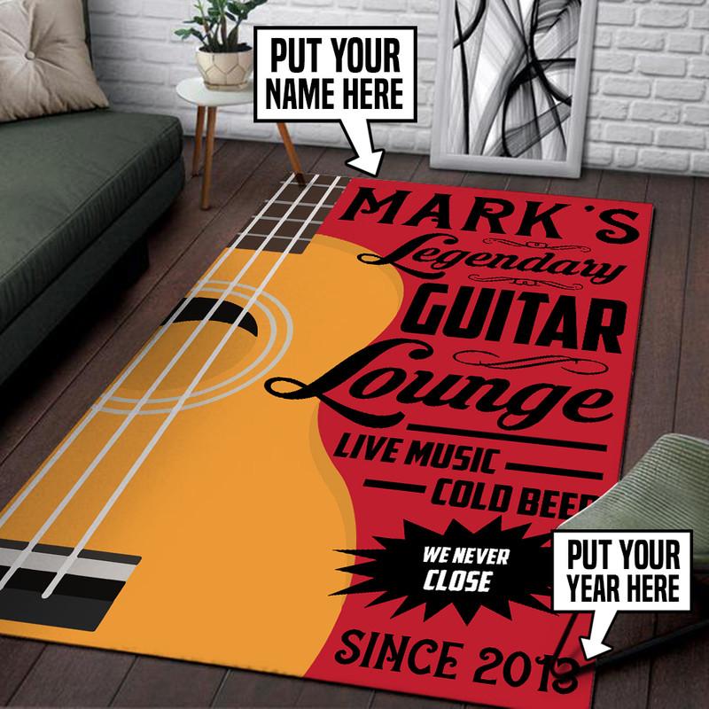 Personalized Guitar Lounge Rug 05960
