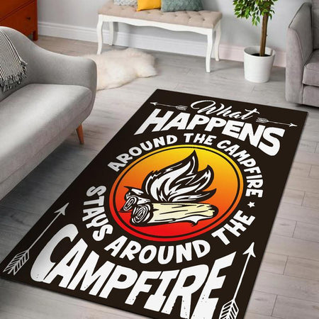 Camping What Happened Around The Campfire Stays In The Campfire Rug 05795