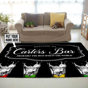 Personalized Bar Runner Shots Glasses Party & Cocktail Club Beer Label Bar Rug 06270