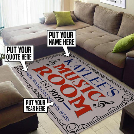 Personalized Music Room Rug 05482