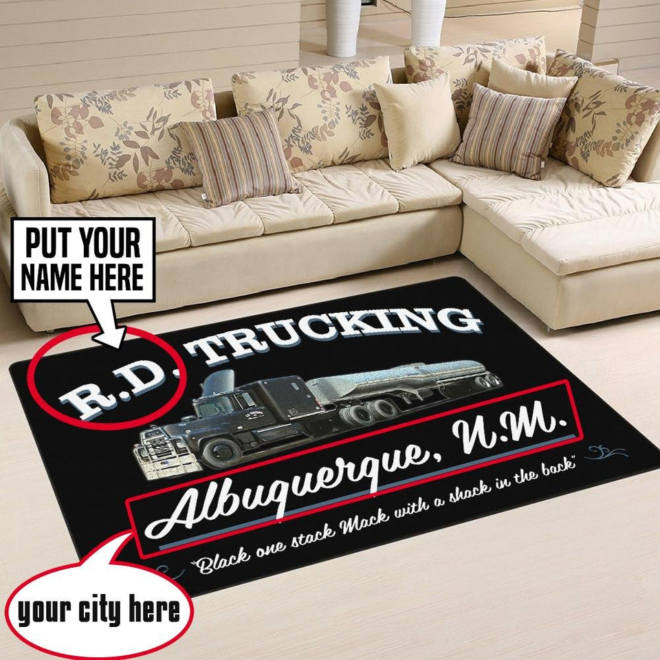 Personalized Convoy Rd Trucking Rug 05290