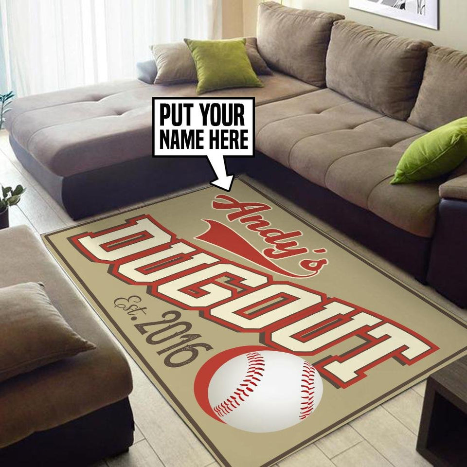 Personalized Baseball Dugout Rug 05491