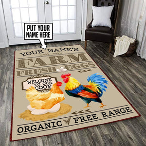 Personalized Welcome To Our Coop Farm Fresh Eggs Rug 06440