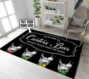 Personalized Bar Runner Shots Glasses Party & Cocktail Club Beer Label Bar Rug 06270