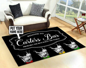 Personalized Bar Runner Shots Glasses Party & Cocktail Club Beer Label Bar Rug 06270