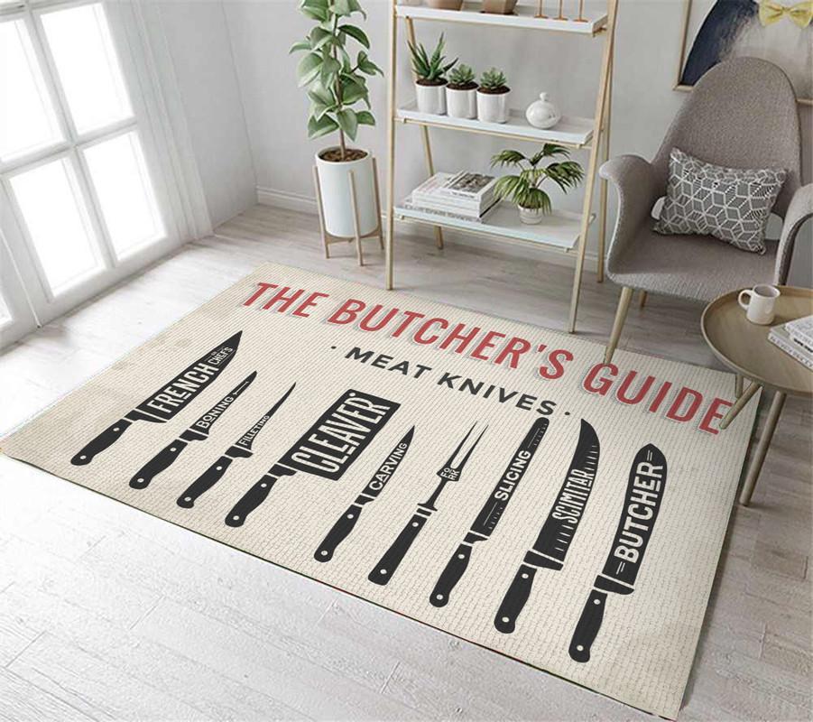 Cooking Knives Vintage Home Bar, Kitchen, Chef Art Rug 06219