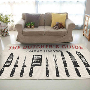 Cooking Knives Vintage Home Bar, Kitchen, Chef Art Rug 06219