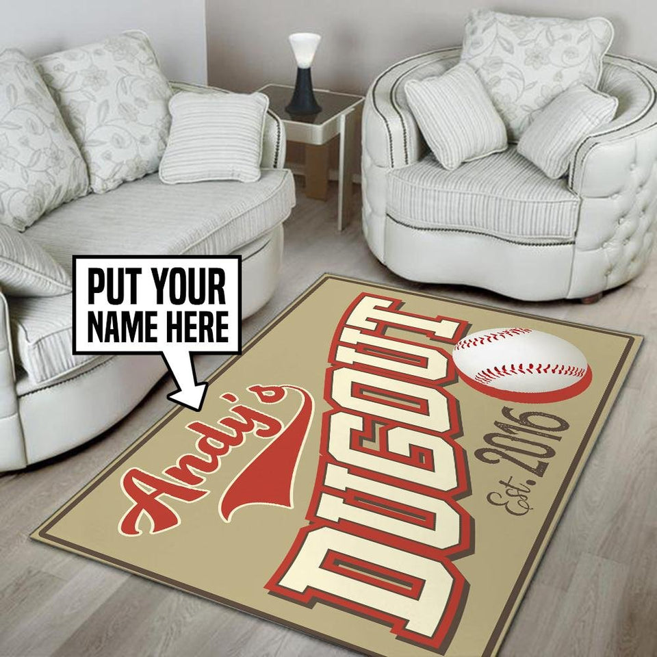 Personalized Baseball Dugout Rug 05491