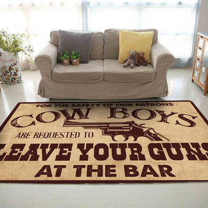 Cowboys Leave Your Guns Humorous Funny Rug 06060