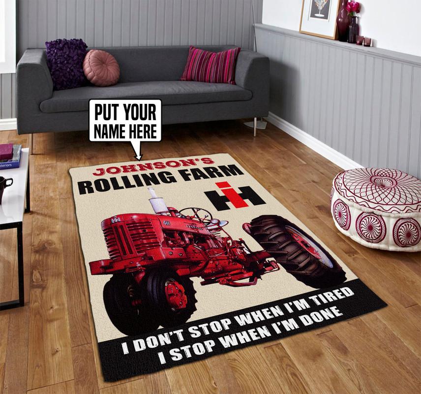 Personalized Farmall Tractor Rug Outdoor Indoor Rugs Living Room 07391