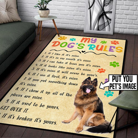 Personalized My Dog's Rule Rug 05554