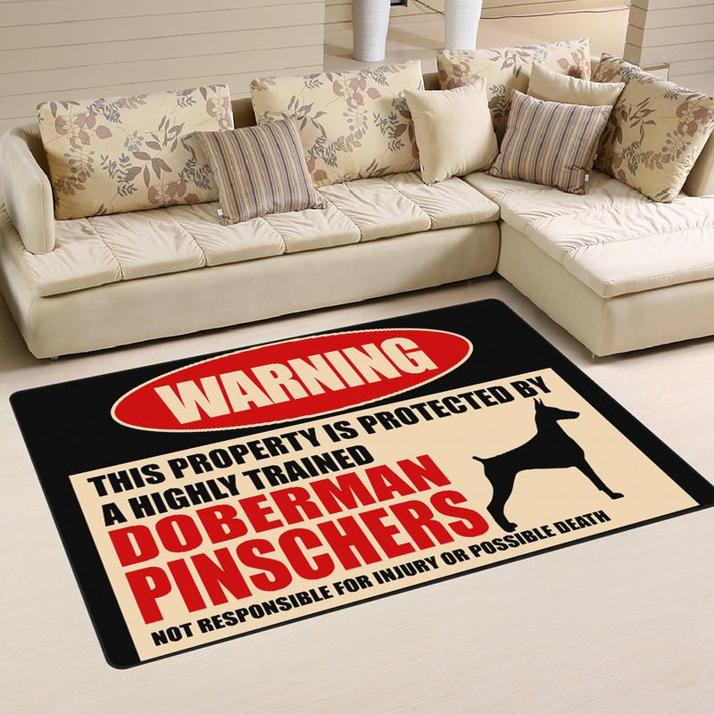 This Property Is Protected By A Highly Trained Doberman Pinscher Not Responsible For Injuryor Possible Death Rug 05378
