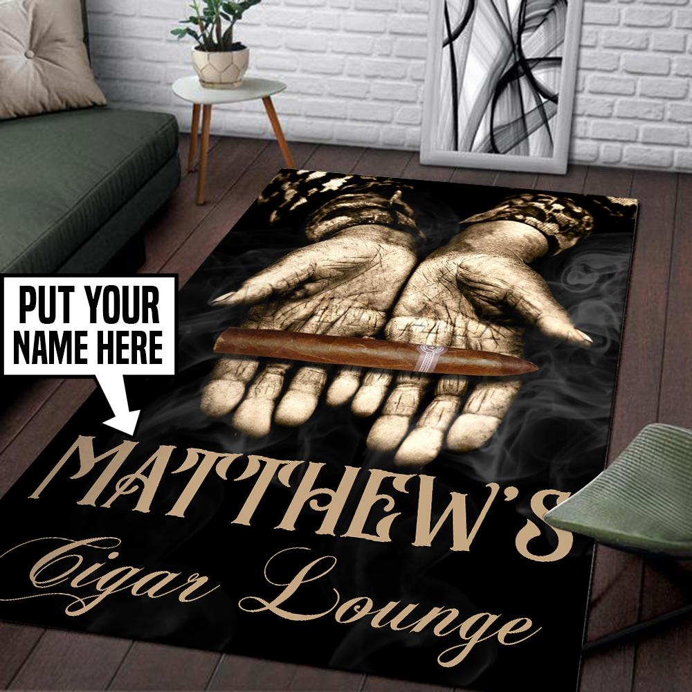 Personalized Cigar Lounge Rug 06472