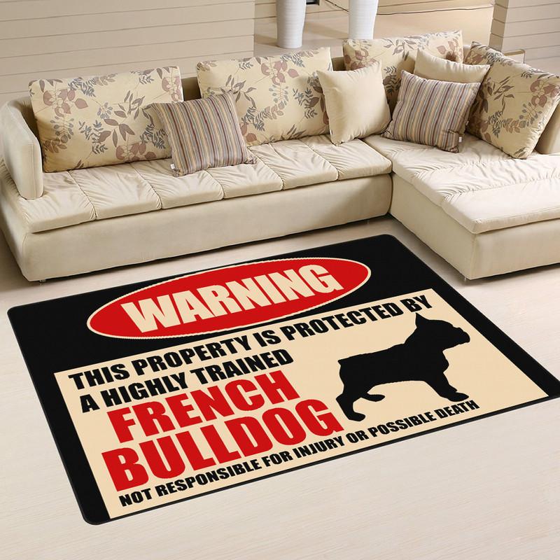 This Property Is Protected By A Highly Trained French Bulldog Not Responsible For Injuryor Possible Death Rug 05376
