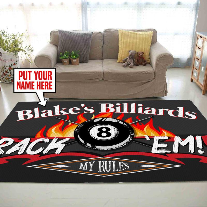 Personalized Rack 'Em Billiards Rug 05806