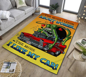 The More I Learn About Women The More I Like My Car Rug 07162
