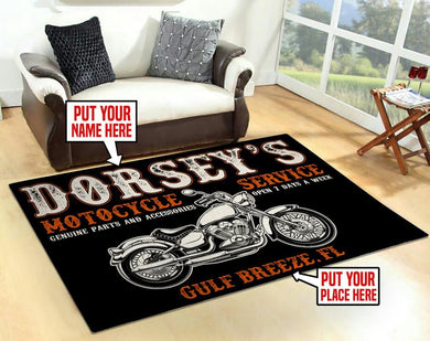 Personalized Motorcycle Service Rug 05771