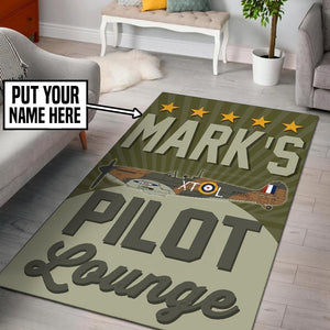 Personalized Supermarin Spitfire Pilot Lounge Rug 06213