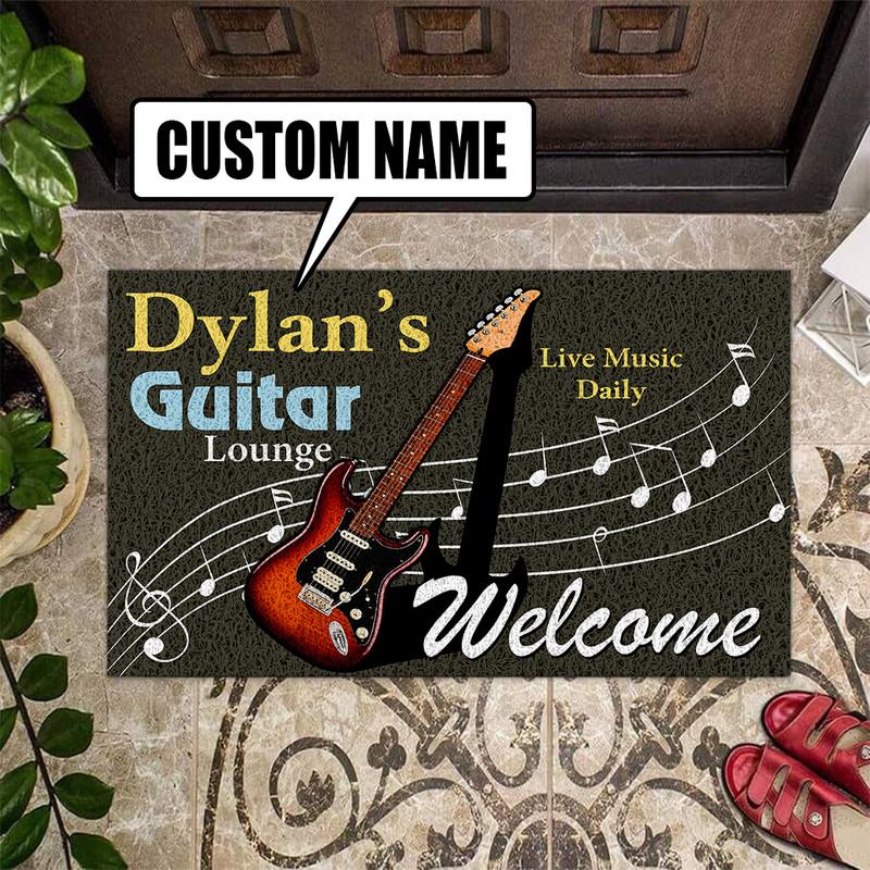 Personalized Guitar Lounge Door Mat Inside Rug Floor Outdoor Mats Decorations 07369