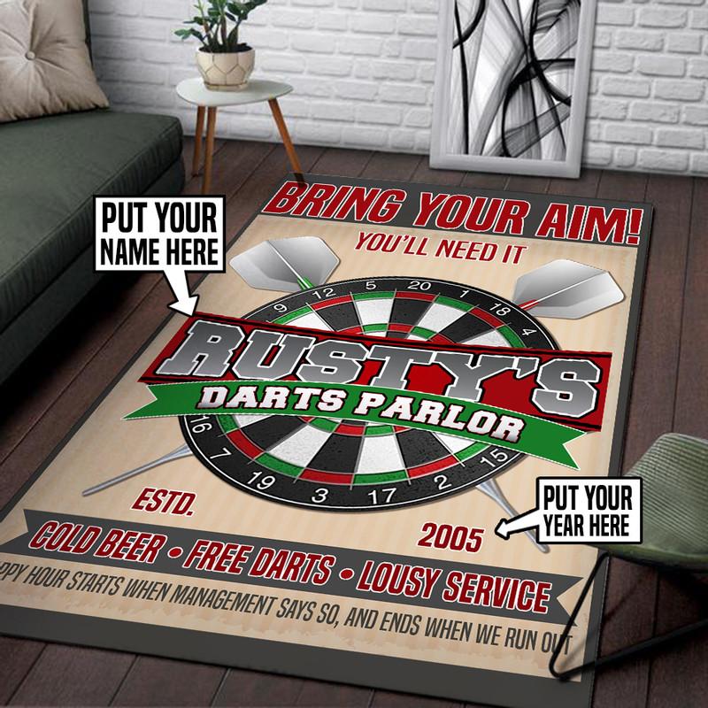 Personalized Darts Room Rug 06392