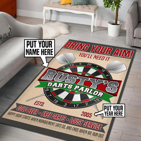 Personalized Darts Room Rug 06392