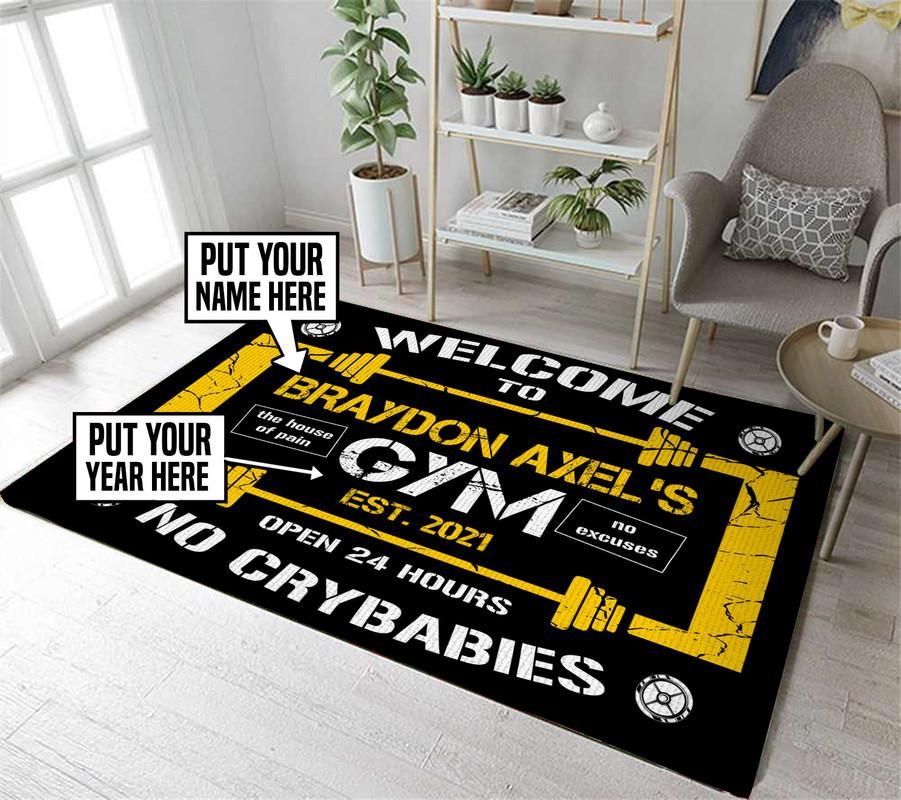 Personalized Gym Room Rug 06610