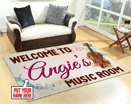 Personalized Welcome To Music Room Rug 05808