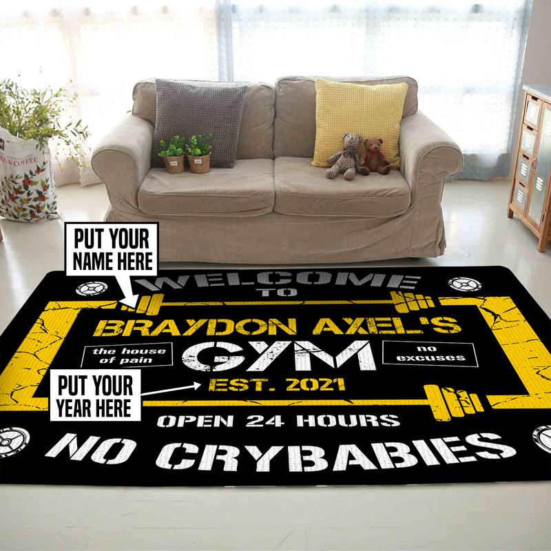 Personalized Gym Room Rug 06610