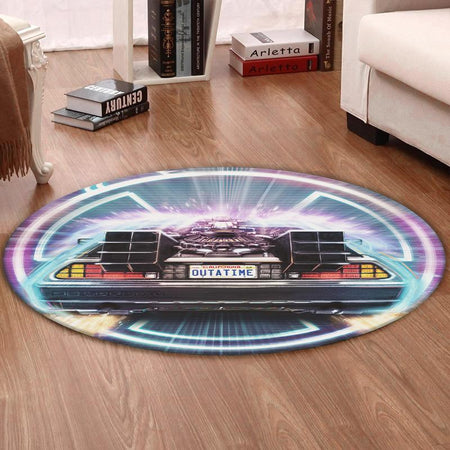 Btf Living Room Round Mat Circle Rug Back To The Future Marty Mcfly Delorean Dmc Bttf 02232